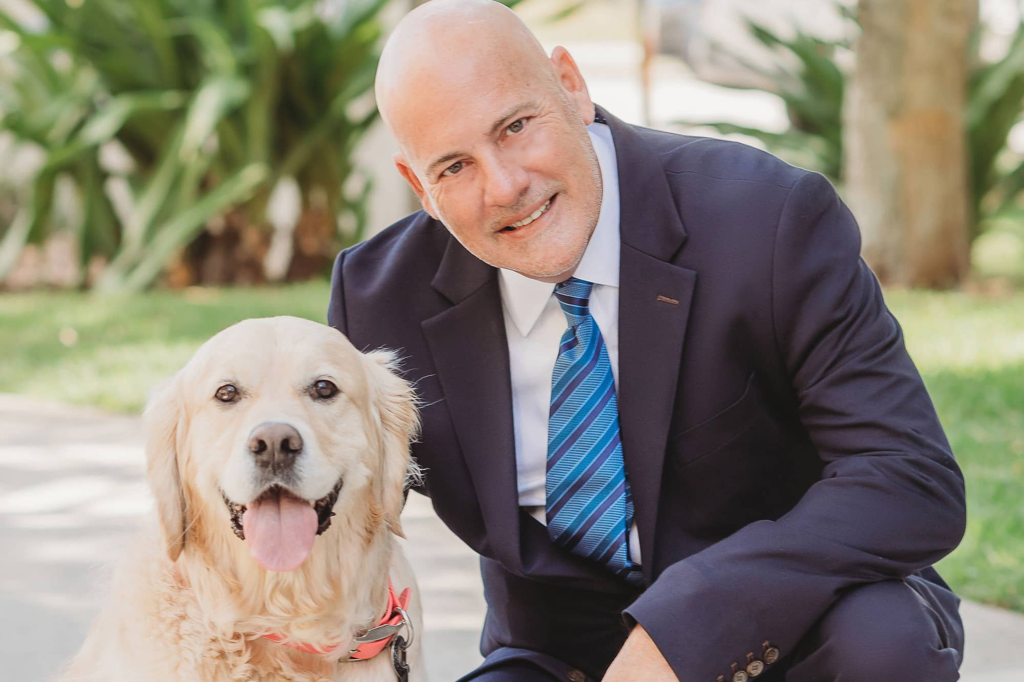 Picture of Attorney Joseph Lafayette Gufford and his dog